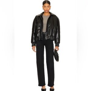 Agolde Harper Mid Rise Wide Straight Jeans in Hush